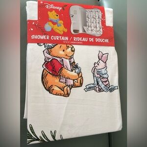 Disney Winnie the Pooh and Piglet Shower Curtain NWT 100% Cotton